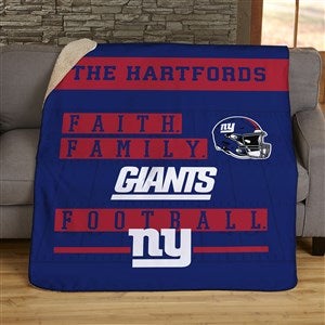 NFL Faith & Family New York Giants Personalized 60x80 Sherpa Blanket - 45315-SL