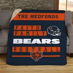 NFL Faith Family Chicago Bears Personalized 60x80 Sherpa Blanket