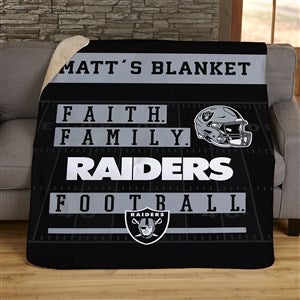 NFL Faith & Family Las Vegas Raiders Personalized 50x60 Sherpa Blanket - 45319-S