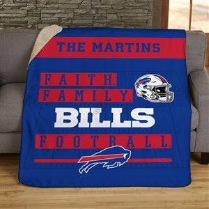 NFL Faith & Family Buffalo Bills Personalized 50x60 Sherpa Blanket - 45320-S