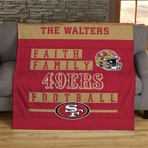 NFL Faith & Family San Francisco 49ers Personalized 50x60 Plush Fleece Blanket - 45321-F