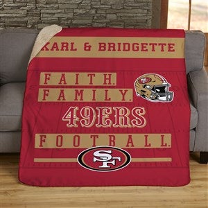 NFL Faith & Family San Francisco 49ers Personalized 50x60 Sherpa Blanket - 45321-S
