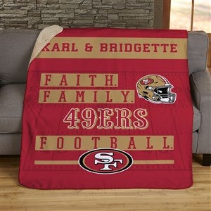 NFL Faith  Family San Francisco 49ers Personalized 60x80 Sherpa Blanket - 45321-SL