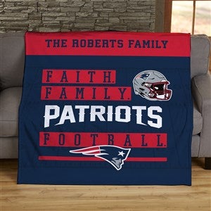 NFL Faith & Family New England Patriots Personalized 50x60 Plush Fleece Blanket - 45324-F