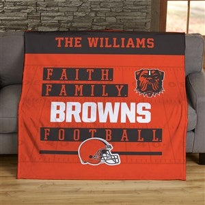 NFL Faith & Family Cleveland Browns Personalized 50x60 Plush Fleece Blanket - 45326-F