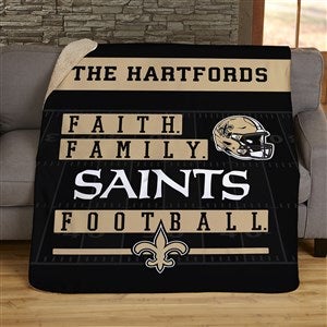 NFL Faith & Family New Orleans Saints Personalized 60x80 Sherpa Blanket - 45333-SL