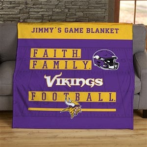 NFL Faith & Family Minnesota Vikings Personalized 50x60 Plush Fleece Blanket - 45334-F