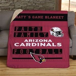 NFL Faith & Family Arizona Cardinals Personalized 50x60 Sherpa Blanket - 45336-S
