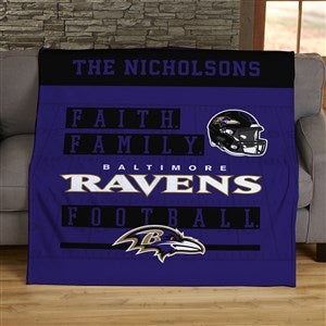 NFL Faith & Family Baltimore Ravens Personalized 60x80 Plush Fleece Blanket - 45355-FL