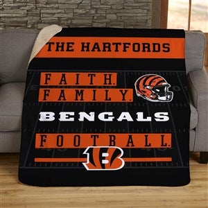 NFL Faith & Family Cincinnati Bengals Personalized 50x60 Sherpa Blanket - 45358-S