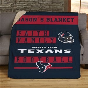 NFL Faith & Family Houston Texans Personalized 50x60 Sherpa Blanket - 45360-S