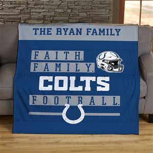 NFL Faith & Family Indianapolis Colts Personalized 60x80 Plush Fleece Blanket - 45361-FL