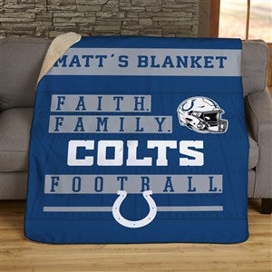 NFL Faith & Family Indianapolis Colts Personalized 50x60 Sherpa Blanket - 45361-S