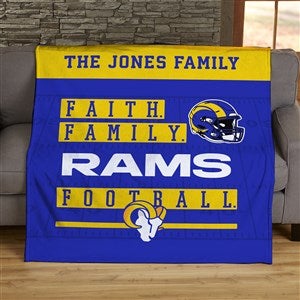NFL Faith & Family Los Angeles Rams Personalized 50x60 Plush Fleece Blanket - 45364-F