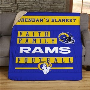NFL Faith & Family Los Angeles Rams Personalized 50x60 Sherpa Blanket - 45364-S