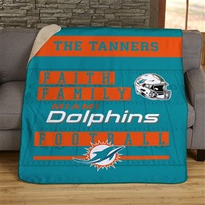 NFL Faith & Family Miami Dolphins Personalized 50x60 Sherpa Blanket - 45365-S
