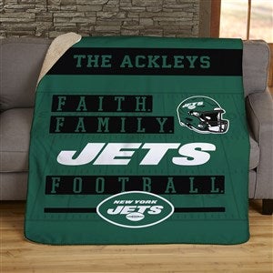 NFL Faith & Family New York Jets Personalized 60x80 Sherpa Blanket - 45366-SL