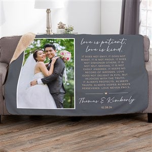 Love is Patient Personalized 60x80 Sherpa Photo Blanket - 45392-SL