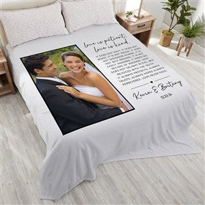 Love is Patient Personalized 90x108 Plush King Fleece Photo Blanket - 45392-K