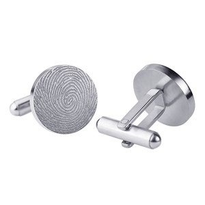 Personalized Round Fingerprint Cufflinks - 45397D