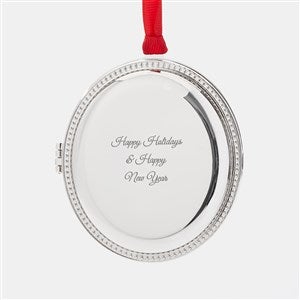 Engraved Silver Beaded Oval Locket Ornament - 45399