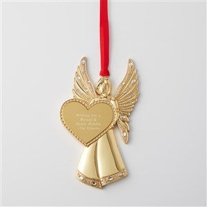 Engraved Gold Jeweled Angel Ornament - 45401