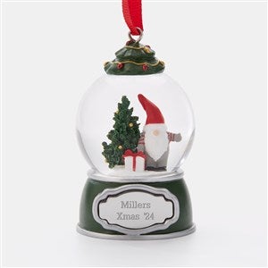 Engraved Gnome with Gifts Snow Globe Ornament - 45415