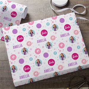 Merry & Bright Barbie™ Personalized Wrapping Paper Roll - 6ft Roll - 45425