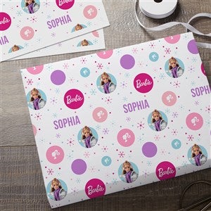 Merry & Bright Barbie™ Personalized Wrapping Paper Sheets - Set of 3 - 45425-S