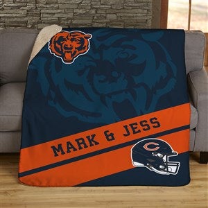 NFL Corner Logo Chicago Bears Personalized 50x60 Sherpa Blanket - 45433-S