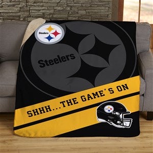 NFL Corner Logo Pittsburgh Steelers Personalized 50x60 Sherpa Blanket - 45434-S