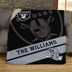 NFL Corner Logo Las Vegas Raiders Personalized 50x60 Sherpa Blanket - 45435-S