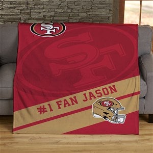 NFL Corner Logo San Francisco 49ers Personalized 50x60 Plush Fleece Blanket - 45438-F