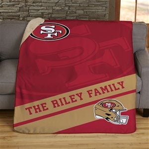 NFL Corner Logo San Francisco 49ers Personalized 50x60 Sherpa Blanket - 45438-S