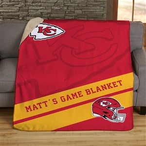 NFL Corner Logo Kansas City Chiefs Personalized 50x60 Sherpa Blanket - 45439-S