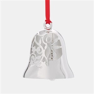 Engraved Silver Scroll Bell Ornament - 45441