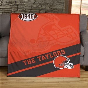 NFL Corner Logo Cleveland Browns Personalized 50x60 Plush Fleece Blanket - 45442-F