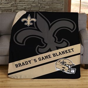 NFL Corner Logo New Orleans Saints Personalized 50x60 Sherpa Blanket - 45444-S