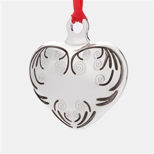 Engraved Silver Puffed Heart Ornament - 45445