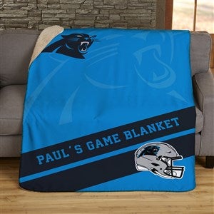 NFL Corner Logo Carolina Panthers Personalized 50x60 Sherpa Blanket - 45459-S