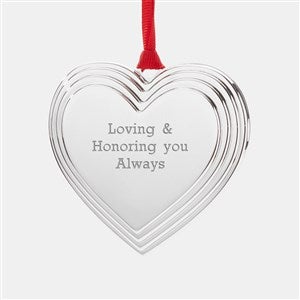 Engraved Memorial Heart Locket Ornament - 45462