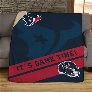 NFL Corner Logo Houston Texans Personalized 50x60 Sherpa Blanket - 45471-S