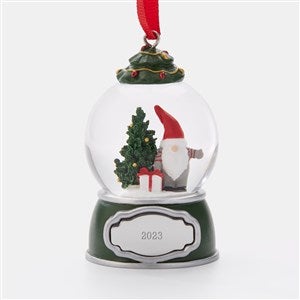 Gnome with Gifts Snow Globe Engraved Ornament - 45476