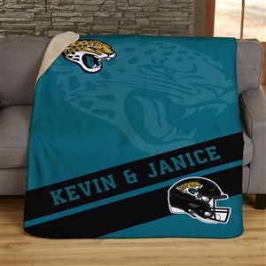 NFL Corner Logo Jacksonville Jaguars Personalized 50x60 Sherpa Blanket - 45479-S