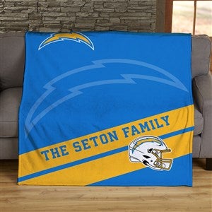 NFL Corner Logo Los Angeles Chargers Personalized 50x60 Plush Fleece Blanket - 45480-F