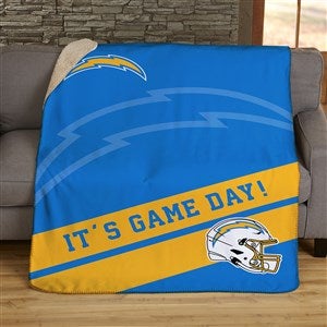 NFL Corner Logo Los Angeles Chargers Personalized 50x60 Sherpa Blanket - 45480-S