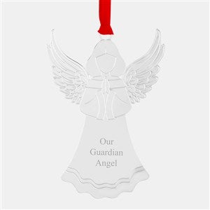 Engraved Memorial Silver Angel Ornament - 45493