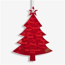 Family Tree Personalized Acrylic Ornament - Red - 45515-R