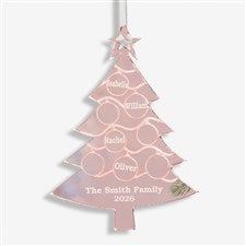 Family Tree Personalized Acrylic Ornament - Rose Gold - 45515-RG