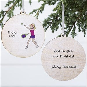 philoSophies® Pickleball Personalized Ornament-3.75 Wood - 2 Sided - 45524-2W